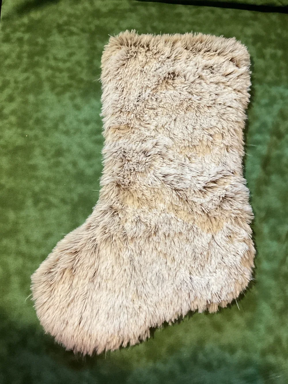 Hobby Lobby Plush Faux Fur Stocking - Light Tan NWT